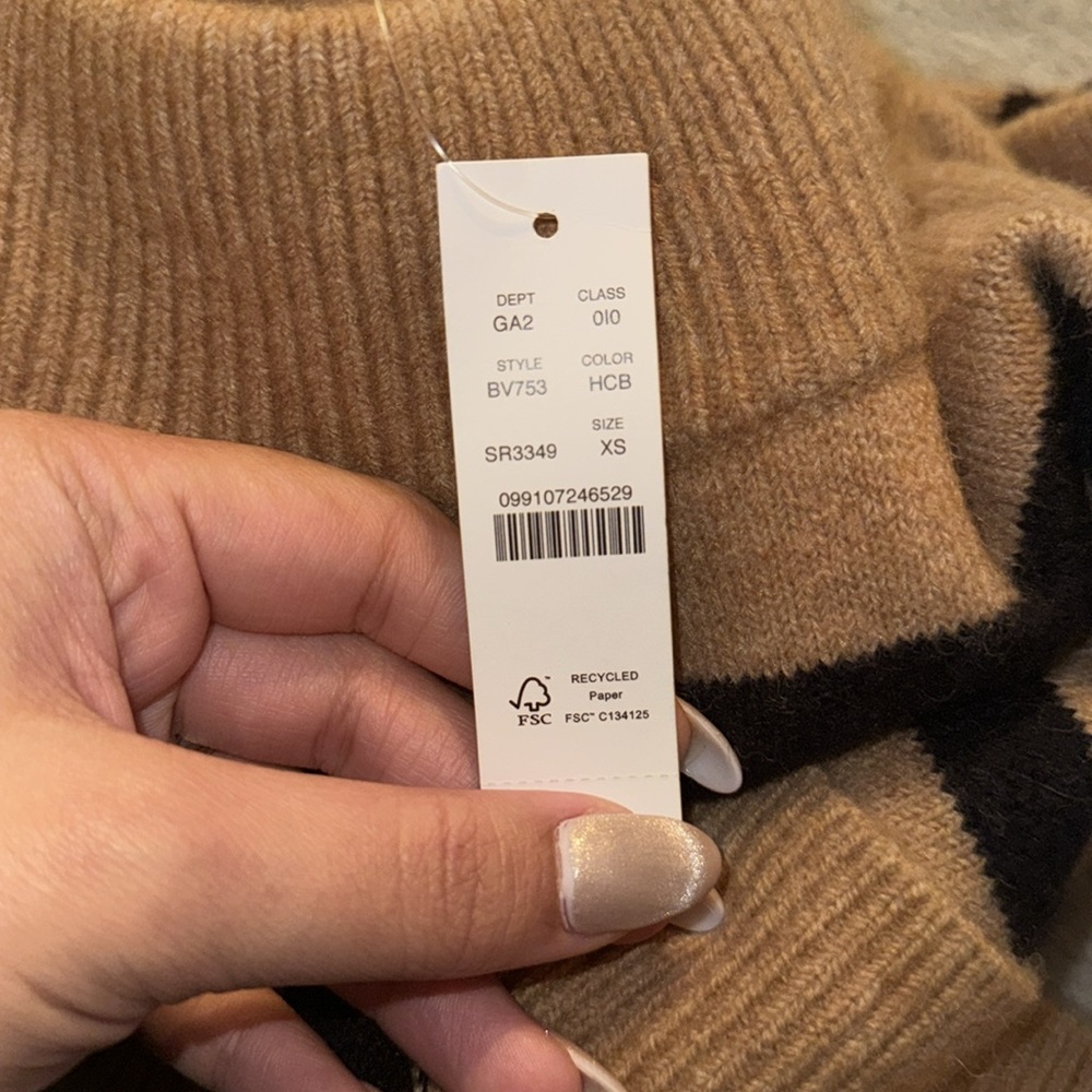 J. Crew Tan and Black Striped Turtleneck Sweater - Picture 4 of 4